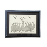 Monochrome Gond Peacock Art
